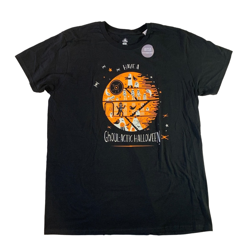 Disney Star Wars Have A Ghoul-actic Halloween Shirt Glows‎ Sz XL *Off Center*